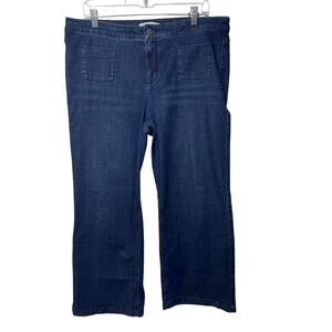J.Jill Authentic Fit Denim Wide Leg Jeans Women’s 14 Petite Blue Stretch